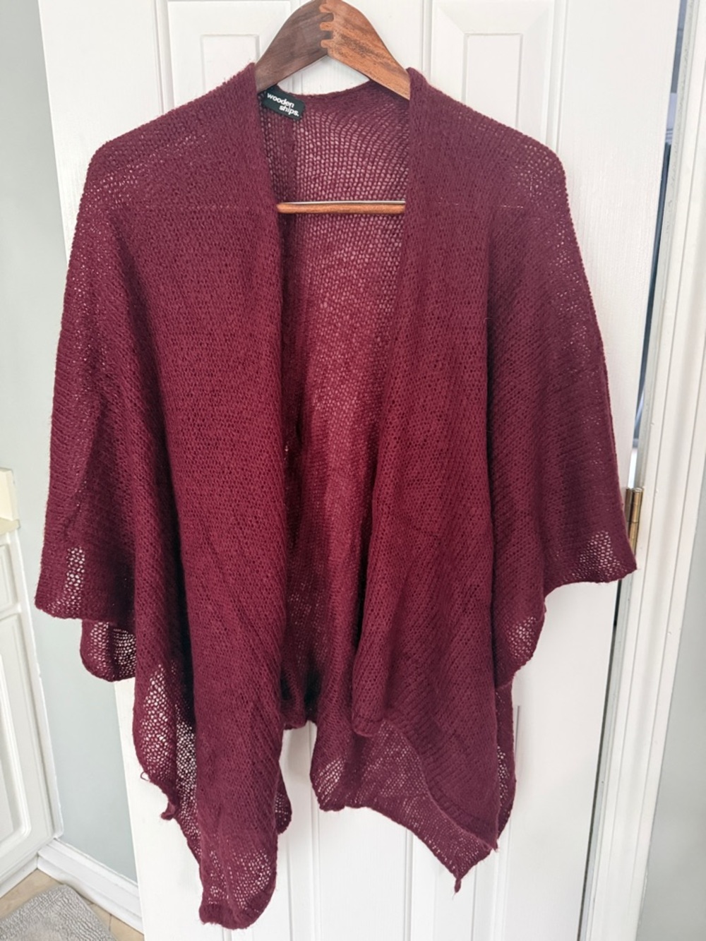 Wooden Ships Wool Blend Wrap-Burgundy